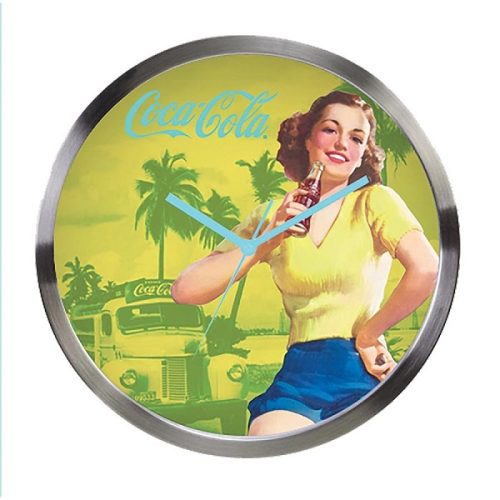 Coke Wall Clock Pin Up Palm Trees