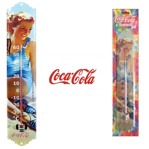 Coca Cola Thermometer Pinup Blue