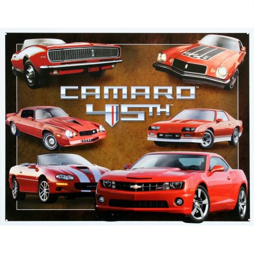 Chevy Camaro 45th Anniversary Metal Tin Sign
