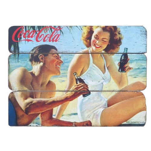 Coke Wood Wall Plaque Pinup Couple