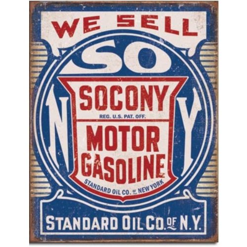 Socony Gasoline Metal Tin Sign