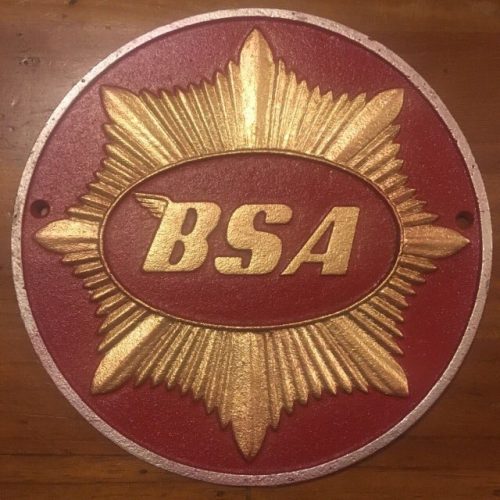 BSA Bikes Cast Iron Round Sign