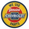 Chevy Round Genuine Parts Metal Tin Sign