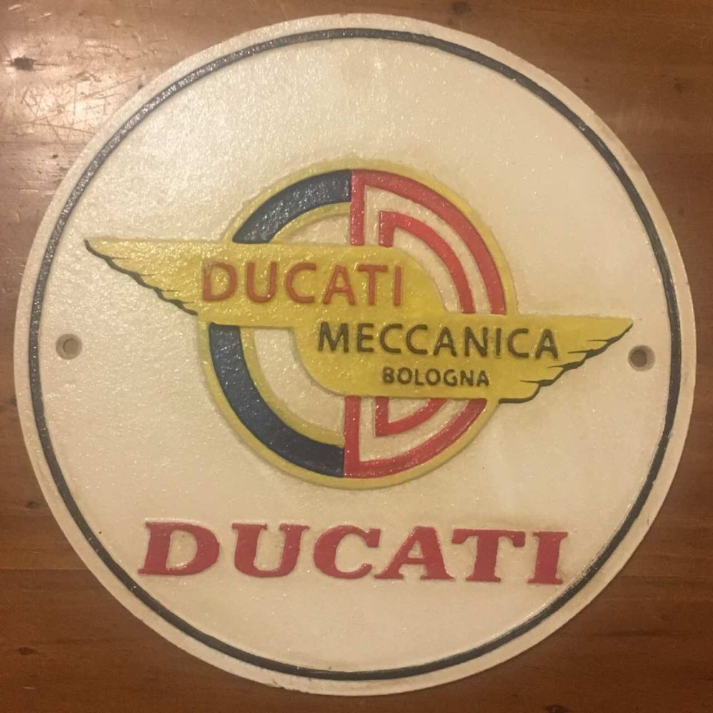 Ducati Meccanica Bologna Cast Iron Round Sign