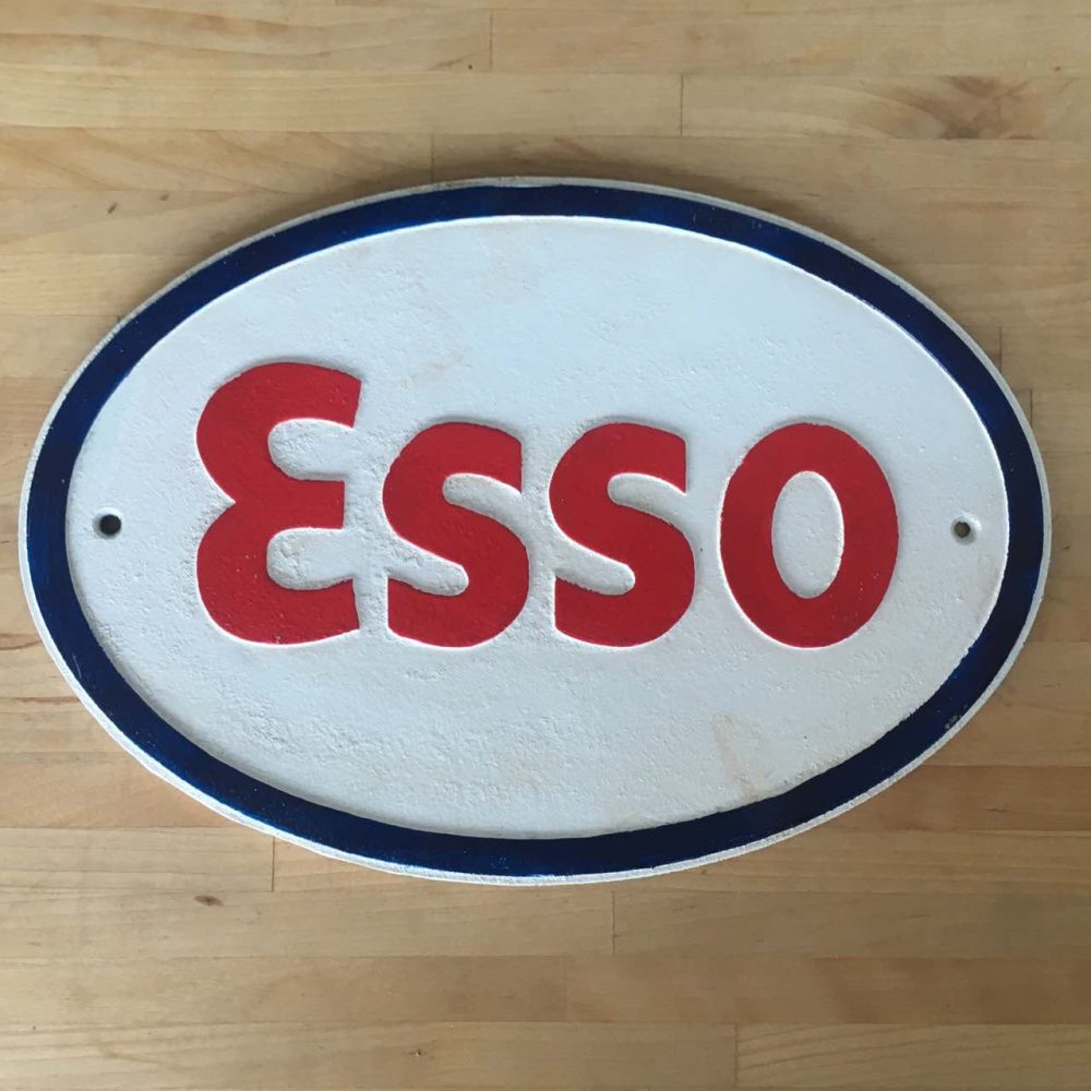 ESSO cast iron sign