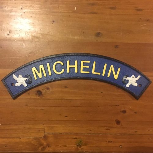 Michelin Tyre Man Curved Cast Iron Sign