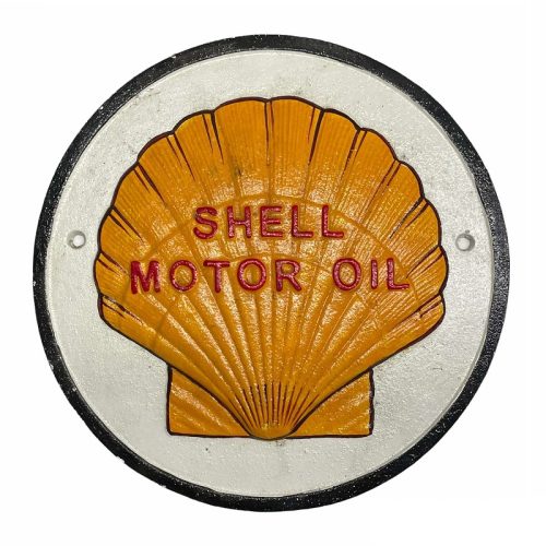 Shell Motor Oil Clam Circle Cast Iron Sign main