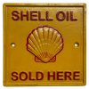 Shell Oil Sold Here cast iron sign main