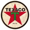Texaco 36 Round Metal Tin Sign