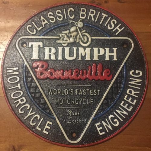 Triumph Cast Iron Round Sign