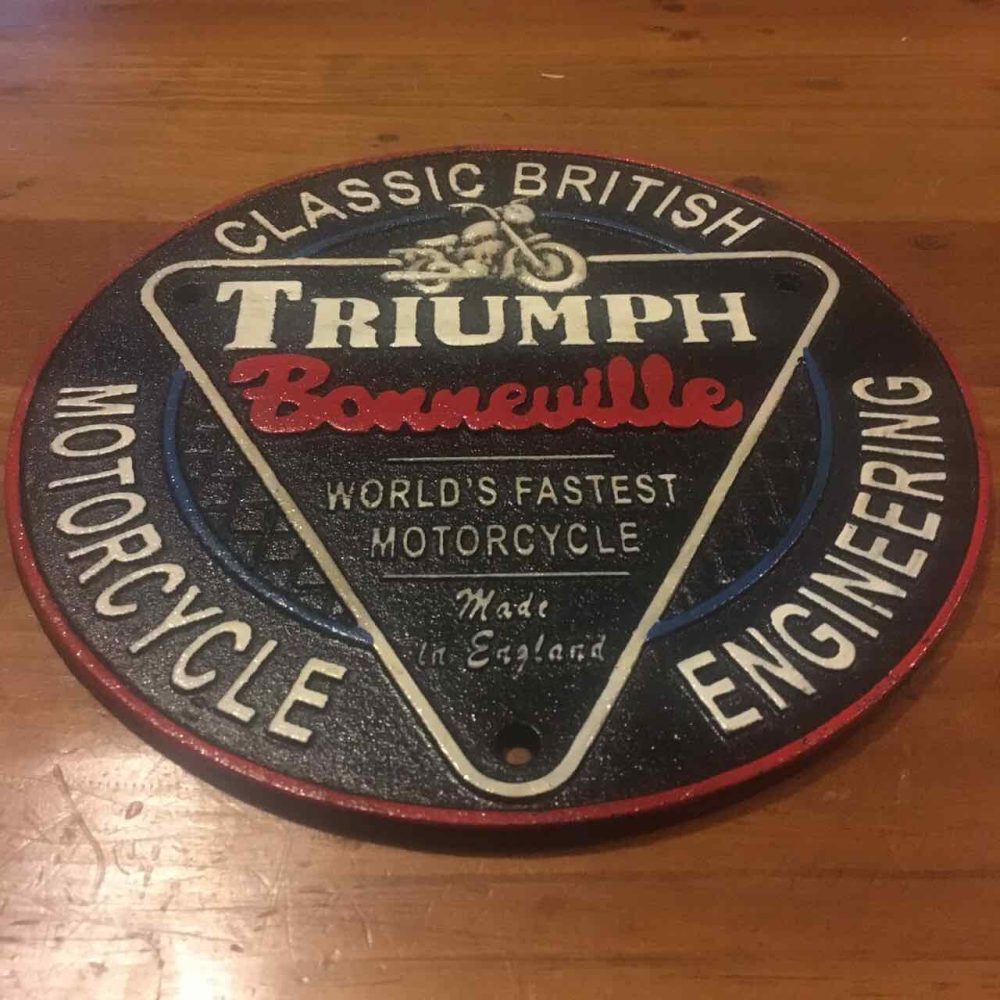 Triumph Cast Iron Round Sign