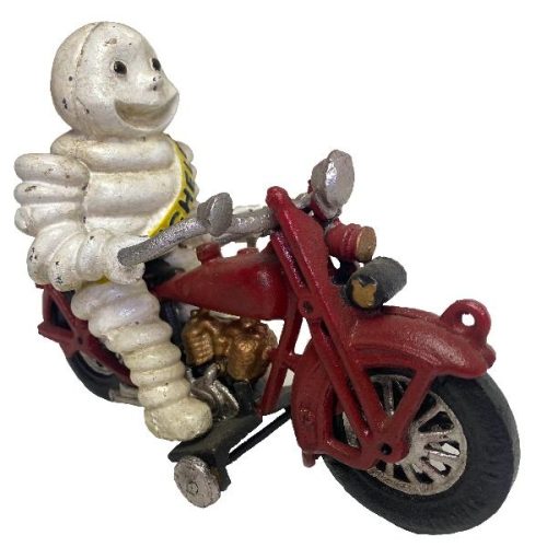 Cast Iron Michelin Man & Motorbike