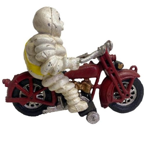 Cast Iron Michelin Man & Motorbike