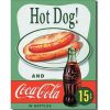 Coke Hot Dog Metal Tin Sign