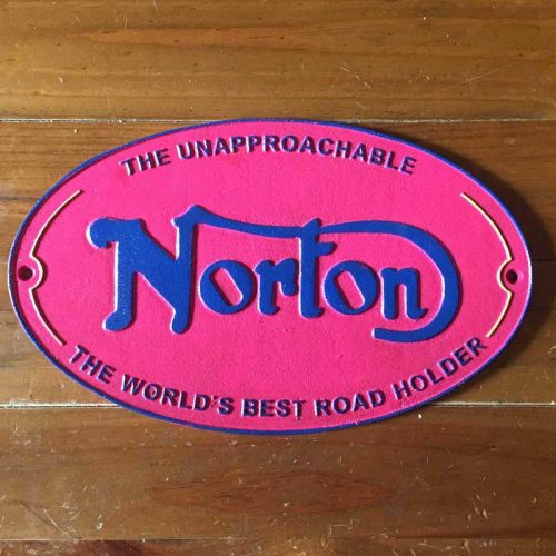 Norton Motorcycle Bike Cast Iron Sign