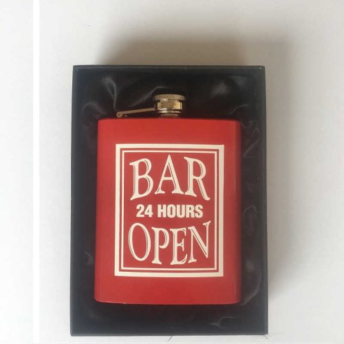 Bar Open 24 Hours Hip Flask