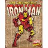 Iron Man Retro Panels Metal Tin Sign