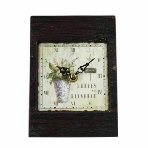 Metal Lavender Table Clock