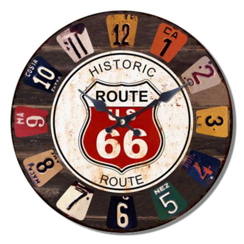 Route 66 Round Wall Clock