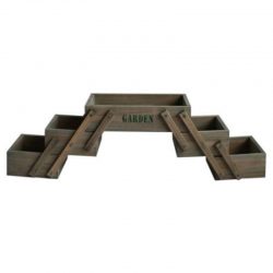 Rustic Folding Wooden Planter 5 Sections - Kidscollections