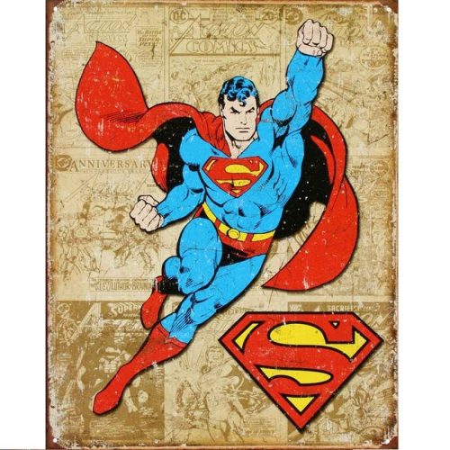 Superman Weathered Panels Metal Tin Sign