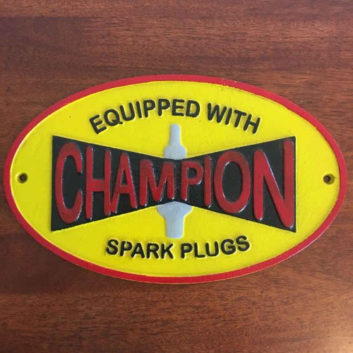 Champion Spark Plugs Cast Iron Sign