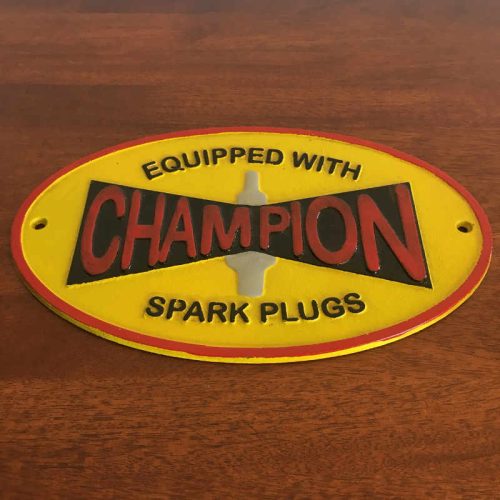 Champion Spark Plugs Cast Iron Sign