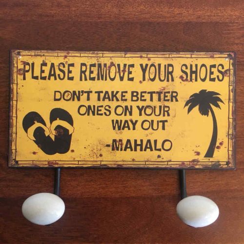 Shoes Metal Hook Sign