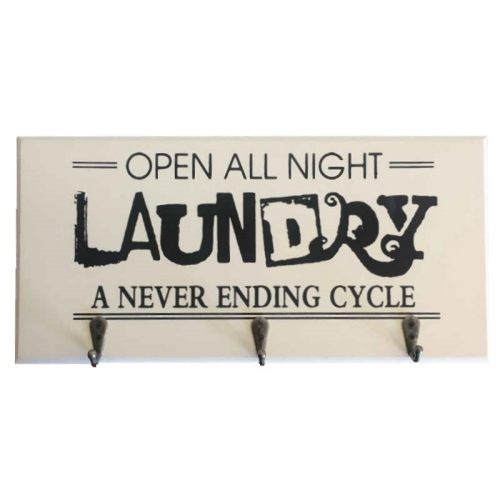 Open All Night Laundry Wooden Rack