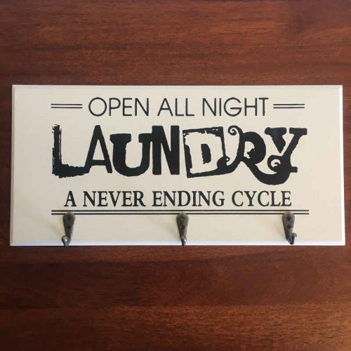 Open All Night Laundry Wooden Rack