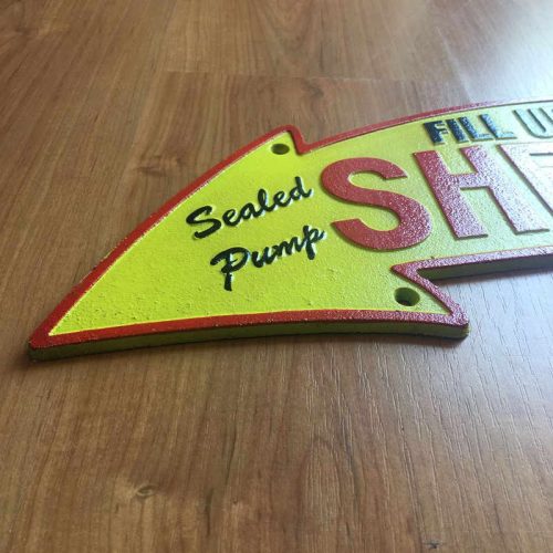 Shell Arrow Cast Iron Sign