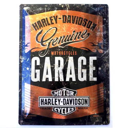 Harley Davidson Garage Metallic Embossed Sign