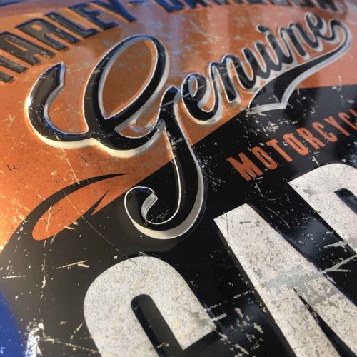 Harley Davidson Garage Metallic Embossed Sign