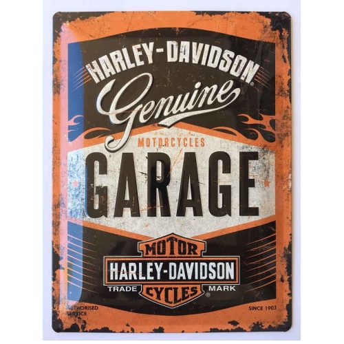 Harley Davidson Garage Embossed Tin Sign