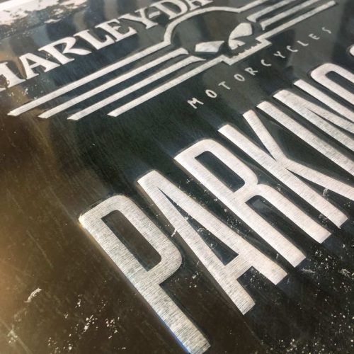 Harley Davidson Skull Parking Only Embossed Sign
