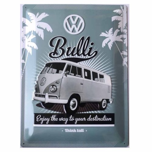 VW Bulli Think Tall Embossed Sign