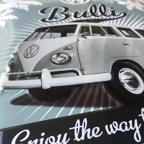 VW Bulli Think Tall Embossed Sign