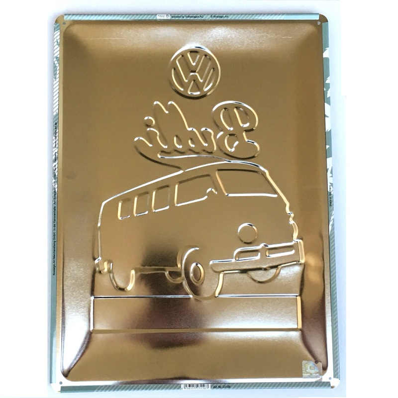 Vw Bulli Think Tall Embossed Sign - Kombi Sign - Kidscollections