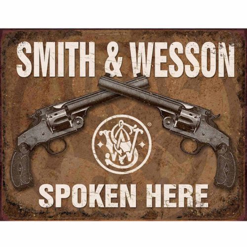 Smith & Wesson Spoken Here Tin Sign
