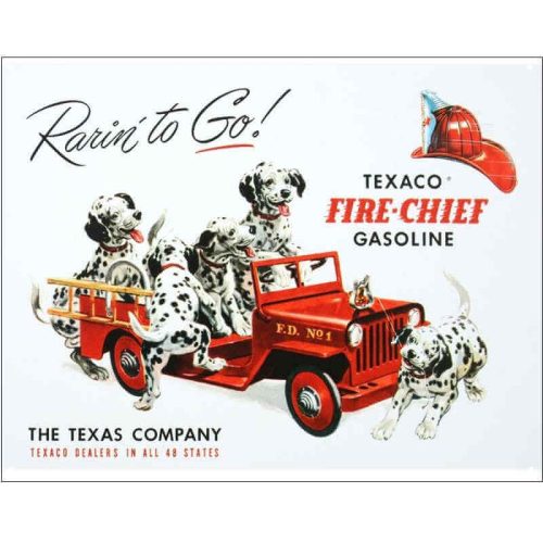 Texaco Rarin to Go Tin Sign