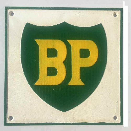 BP Cast Iron Sign