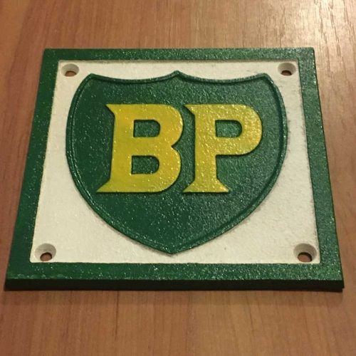 BP Cast Iron Sign 16cm