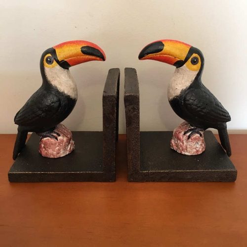 Cast Iron Toucan Bird Bookends