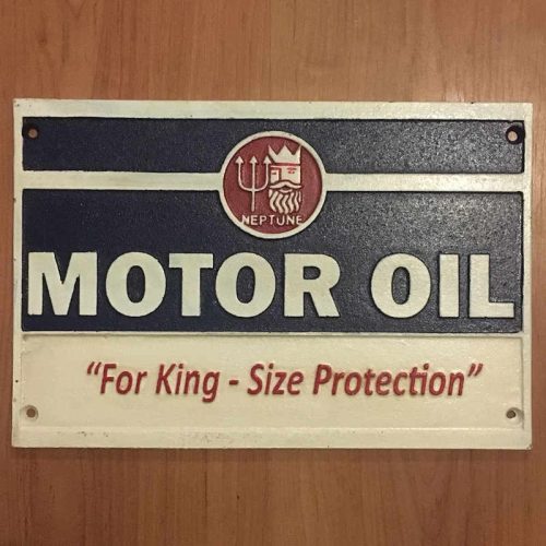 Neptune Motor Oil Cast Iron Sign