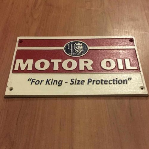 Neptune King Size Motor Oil Cast Iron Sign
