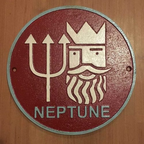 Round Cast Iron Neptune Sign