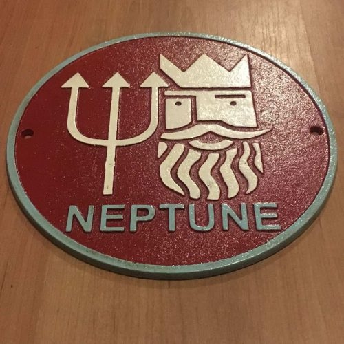 Round Cast Iron Neptune Sign