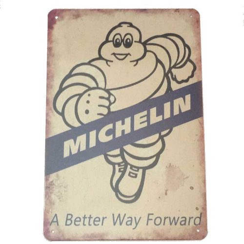 Michelin Man Running Tin Sign
