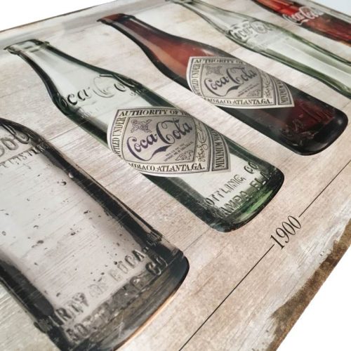 Coca-Cola Bottle Timeline Embossed Sign