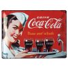 Coke 1960 red white waitress Embossed Tin Sign